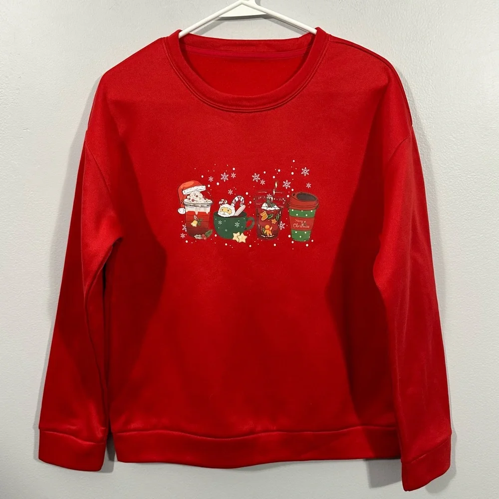 Holiday Christmas Beverages Graphic Sweatshirt